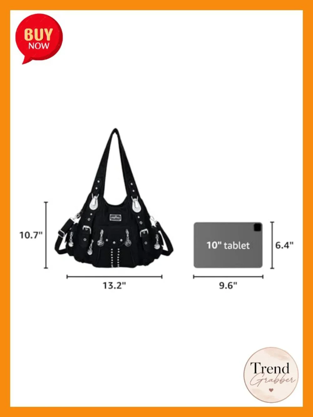 Washed PU Leather Large Hobo Shoulder Bag with Multiple Pockets